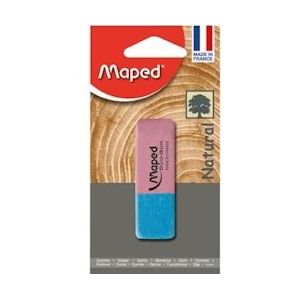 Maped gum Duo-Gom, groot formaat, op blister - blauw Papier 3154140107109