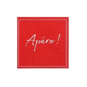 PAPSTAR, Servetten, 3-laags 1/4 vouw 25 cm x 25 cm rood "Apero" - rood Papier 87715