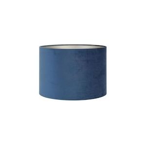 Light & Living Cilinder Lampenkap Velours - Petrol Blue - Ø35x30cm - blauw 8717807225001