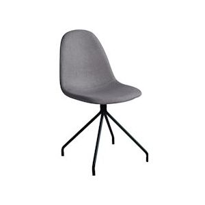 SVITA Set van 2 eetkamerstoelen metalen poten gestoffeerde stoel polyester lichtgrijs - grijs Polyester 92152
