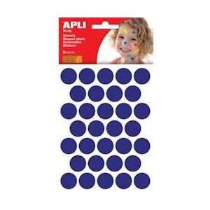 Apli Kids stickers, cirkel diameter 20 mm, blister met 180 stuks, blauw - blauw Papier 8410782132264