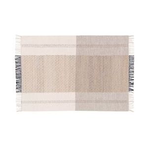 Oviala Business Vloerkleed van platgeweven wol en jute met geometrische motieven 200 x 290 cm - beige Textiel 108502