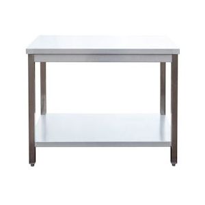 Gastro werktafel 1 basisblad zonder achterwand roestvrij staal (chroomstaal) (BxD) 400 x 800 mm - Edelstaal ARTG048C