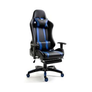 SVITA Stoel bureaustoel bureaustoel voetensteun ergonomisch zwart blauw - Kunststof 92209