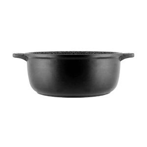 H&H braadpan Pietra van gegoten aluminium met 2 handgrepen en antiaanbaklaag, antraciet, 12 cm - 884612