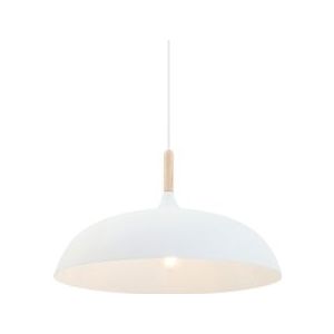 Mexlite Hanglamp 7731W dimbaar 1-l. E27-fitting - wit Metaal 7731W