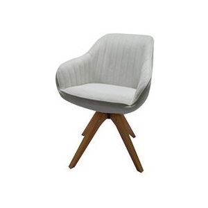 SIT Möbel Bureaustoel | 360° draaibaar | bekleding stof crème | frame eiken natuur | B 58,5 x D 61,5 x H 85,5 cm | 19000-18 | Serie STUHL - meerkleurig Multi-materiaal 19000-18