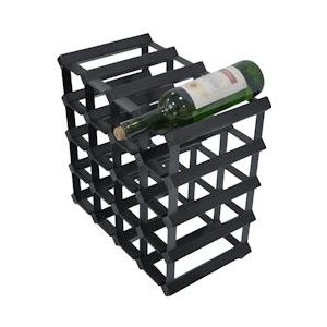 Vinata Savena wijnrek - zwart - 20 flessen - zwart Massief hout WK-VIN3042