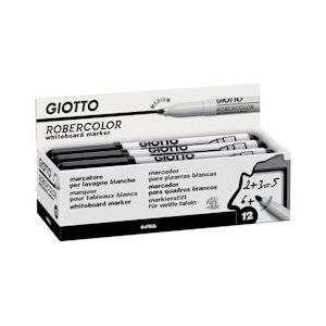 Giotto Robercolor whiteboardmarker, medium, ronde punt, zwart, Pak van 12 - zwart 8000825413452