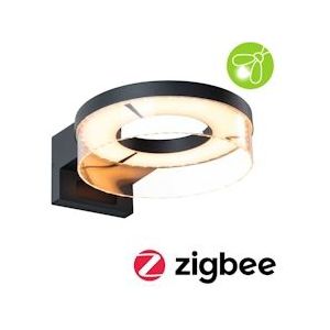 Paulmann LED-wandarmatuur voor buiten Smart Home Zigbee 3.0 Capera Bewegingsmelder insectvriendelijk Tunable Warm 12,5W 800lm Antraciet 93113 - grijs Aluminium 93113