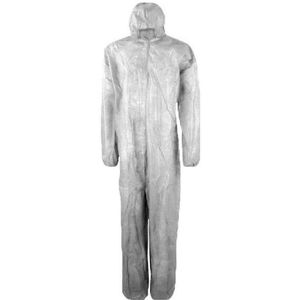 MONOUSO - Wegwerp plastic overall "TST" PP capuchonrits 35g maat XL (25 stuks) - XL 18435771411752