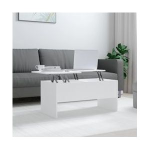 vidaXL Salontafel wit 102x50,5x46,5 cm Op hout gebaseerd materiaal - 809719