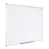 Bi-Office Maya Licht Geruit Gelakt Staal Whiteboard Met Subtiele Aluminium Omlijsting En Pennenbakje, 150x100 cm - wit Staal MA1507170