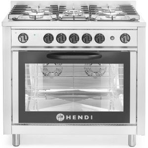 Gasfornuis - 5 Pits Met Elektrische Oven - Hendi 225707 - Horeca & Professioneel