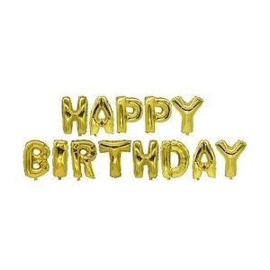 PAPSTAR, Folie ballonnen set goud "Happy Birthday" - goud Kunststof 4002911805978