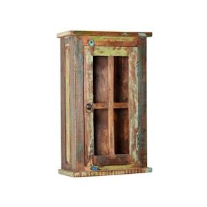 SIT Möbel Wandkast | 1 deur | antiek hout gelakt | kleurrijk | B 44 x D 21 x H 72 cm | 09102-98 | Serie RIVERBOAT - meerkleurig Multi-materiaal 09102-98