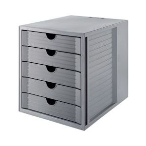 HAN SYSTEMBOX KARMA ladebox, DIN A4, 5 gesloten laden, ecogrijs - grijs Kunststof 14508-18