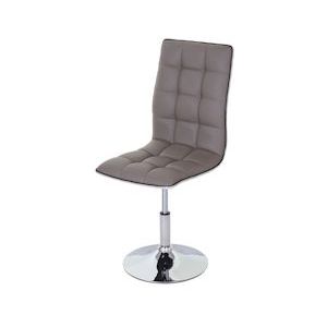 Mendler Eetkamerstoel HWC-C41, stoel keukenstoel, in hoogte verstelbaar draaibaar, kunstleer ~ taupe-grijs - bruin Textiel 74276