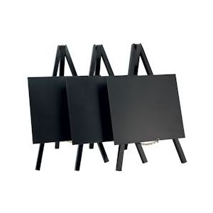 Securit® 3X Mini Ezel Tafel Krijtbord In Zwart  24x15 cm|0,4 kg - zwart MNI-BL-KR