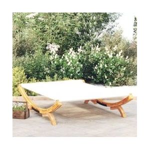 vidaXL Loungebed 165x188,5x46 cm massief gebogen hout crèmekleurig - 313949