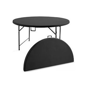 Oviala Business Ronde klaptafel voor 8 personen, zwart - zwart Kunststof 104472