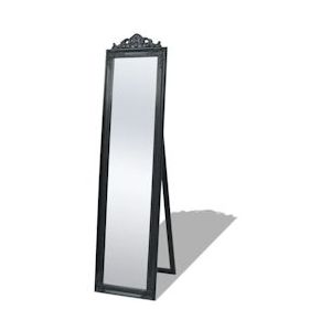 vidaXL Vrijstaande spiegel Barokstijl 160x40cm zwart - 243694