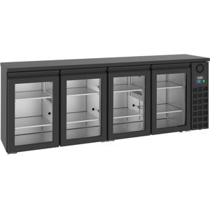 CombiSteel Gastro barkoeler Barkoelkast zwart 4 glazen deuren, 680l, 2490x550x950 mm - zwart 7489.5295