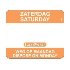 Label Fresh Codelabel zaterdag weg op maandag Easy Oranje Papier 500 stuks - oranje Papier 5425025588633