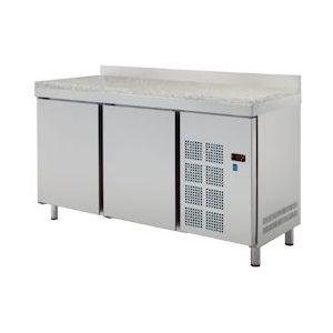 Pastry koelkast tafel granieten werkblad 2 deuren - 1480x800x850 mm - 220 W 230/1V - 7M342170 Eurast - Roestvrij staal 7M342170