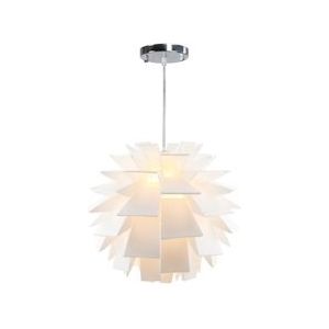 SalesFever hanglamp rond | 1-lichts hanglamp | kunststof lampenkap | B 42 x D 42 x H 132 cm | wit - meerkleurig Multi-materiaal 392966