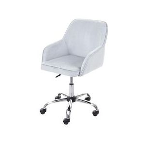 Mendler Bureaustoel HWC-F82, bureaustoel directiestoel draaistoel, retro design fluweel ~ grijs - grijs Weefsel 70584
