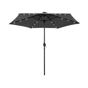 vidaXL Parasol met LED-verlichting en aluminium paal 270 cm antraciet - zwart 47354