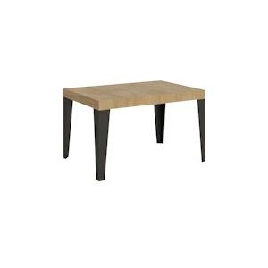 Itamoby Uitschuifbare tafel 90x120/224 cm Antraciet Vlam Natuurlijk Eiken structuur - 8058994304439