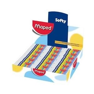 Maped potloodgom Softy mini formaat, doos van 36 stuks - blauw Papier 13154145117803