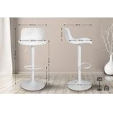 CLP Set van 2 barkrukken Almada kunstleer wit - wit Polyester 324700