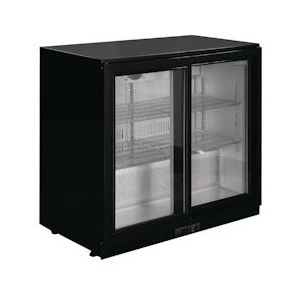 Polar G-serie 2-Deurs Barkoeling - Schuifdeuren - Zwart 198 Liter - 900x520x(H)850mm