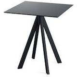 Infinity Terrastafel zwart frame + Zwart HPL 70x70 cm - 8719979479473