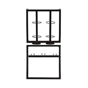 SIT Möbel wandrekset | 2-delig | Houder voor 2 flessen en 3 glazen | Metaal | Serie THIS & THAT | antiek zwart - zwart Metaal 01053-52