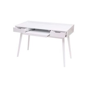 Mendler Bureau HWC-A70b, bureautafel computerbureau, MDF 120x55cm ~ wit - wit Hout 73888