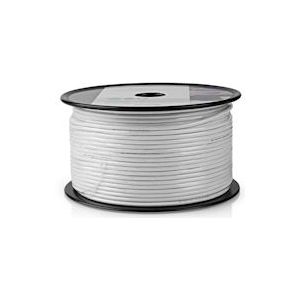 Nedis Coaxkabel op Haspel - Coax 12 - 75 Ohm - Dubbel Afgeschermd - ECA - 100.0 m - Coax - PVC - Wit - Rol - 5412810306695