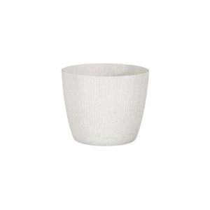 Mica Decorations Copa pot rond off white - h18,5xd19cm - wit Polypropyleen, kunststof 1133850