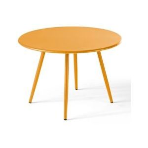 Oviala Business Ronde salontafel in geel metaal - geel Staal 106613