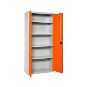 SimonRack Metalen kast 2 deuren 4 planken gedemonteerd GRIJS/ORANJE 1800x800x400 mm (Hoogte x Breedte x Diepte) - 8425437068423