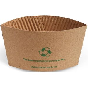 Premium Quality, Sleeves voor koffiebekers 8 oz, karton bruin - bruin Kartonnen 8712426343266