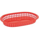 Olympia ovaal polypropyleen tafelmandje rood