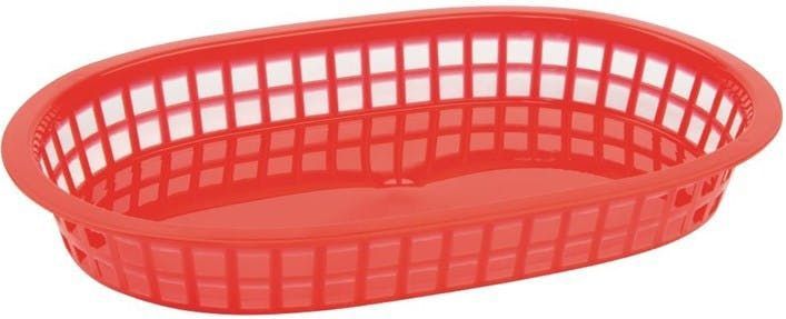 Olympia ovaal polypropyleen tafelmandje rood