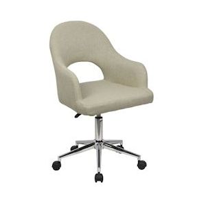 SVITA KLARA bureaustoel in hoogte verstelbare draaistoel bureaustoel met zwenkwielen armleuningen leesstoel home office chair cut-out lichtbruin - beige 96281