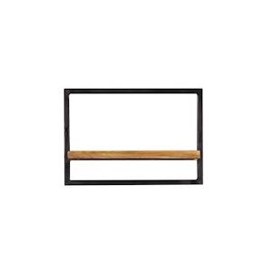 SIT Möbel Wandplank met 1 plank | Mangohout naturel | Metaal zwart | B 50 x D 25 x H 35 cm | 14339-01 | Serie SIDNEY - meerkleurig Multi-materiaal 14339-01