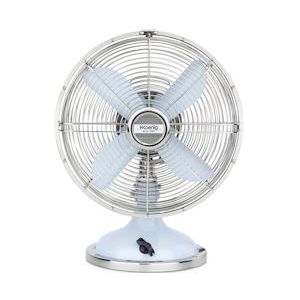 H.Koenig JOE50 Retro Vintage elektrische ventilator, stil, 3 snelheden, vast en 90ºC oscillatie, metaal. Blauw - blauw Roestvrij staal 3760124953961