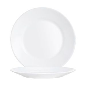 Arcoroc Set Van 6 Platte Borden Uit Opaalglas, 23,5 Cm, Restaurant - wit 22522